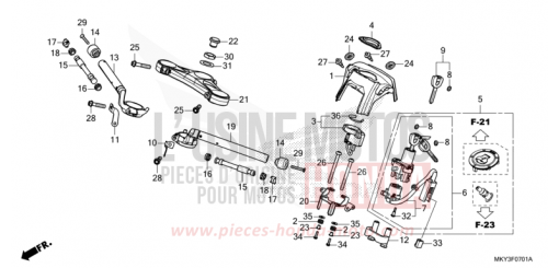 ROHRGRIFF/OBERE BRUECKE (CBR650RA) CBR650RAM de 2021
